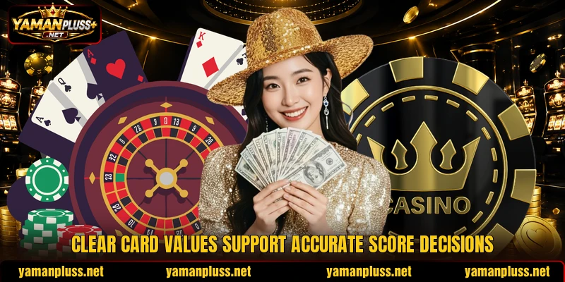 Clear card values support accurate score decisions Clear card values support accurate score decisions