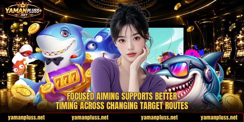 Focused aiming supports better timing across changing target routes Focused aiming supports better timing across changing target routes