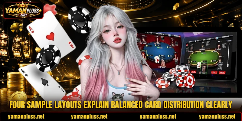 Four sample layouts explain balanced card distribution clearly Four sample layouts explain balanced card distribution clearly