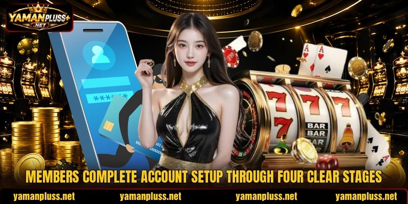 Members complete account setup through four clear stages