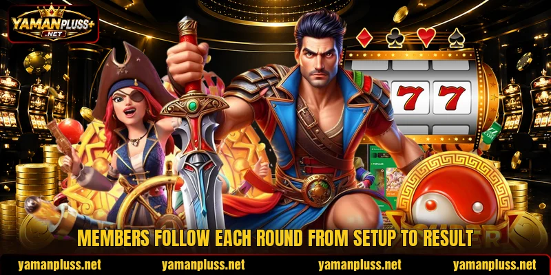Members follow each round from setup to result Members follow each round from setup to result