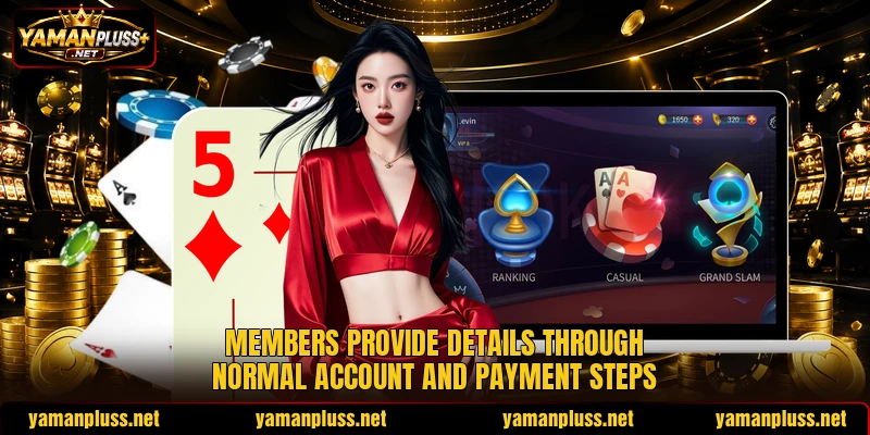 Members provide details through normal account and payment steps Members provide details through normal account and payment steps