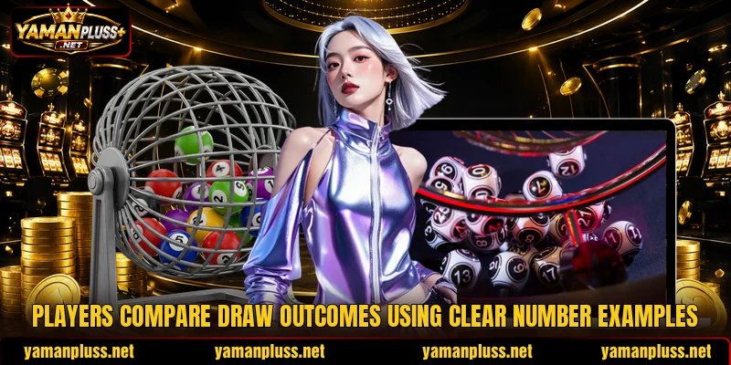 Players compare draw outcomes using clear number examples Players compare draw outcomes using clear number examples