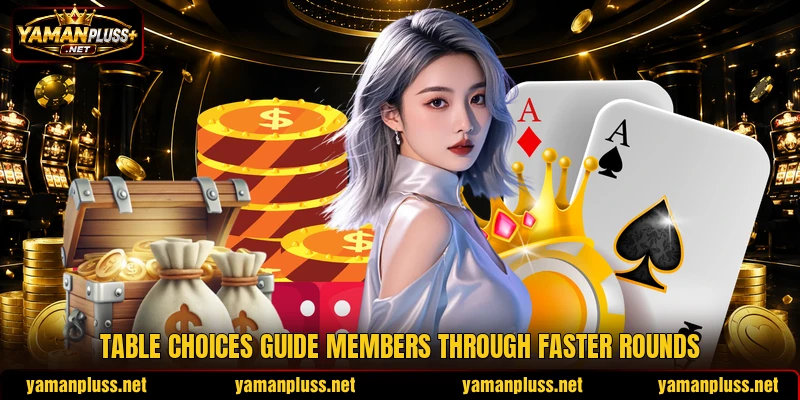 Table choices guide members through faster rounds Table choices guide members through faster rounds