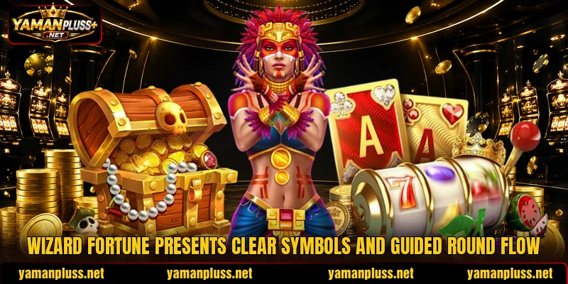 Wizard Fortune presents clear symbols and guided round flow Wizard Fortune presents clear symbols and guided round flow